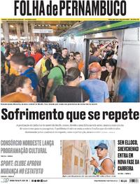 Capa do jornal Folha de Pernambuco 19/04/2024