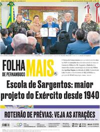 Capa do jornal Folha de Pernambuco 20/01/2024