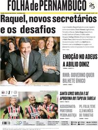 Capa do jornal Folha de Pernambuco 20/02/2024