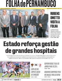 Capa do jornal Folha de Pernambuco 21/03/2024