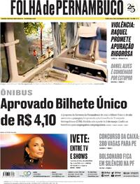 Capa do jornal Folha de Pernambuco 23/02/2024