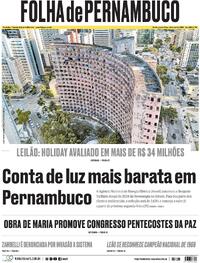 Capa do jornal Folha de Pernambuco 24/04/2024