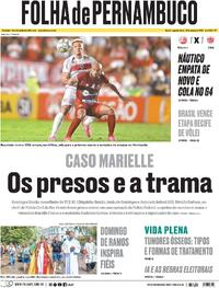 Capa do jornal Folha de Pernambuco 25/03/2024
