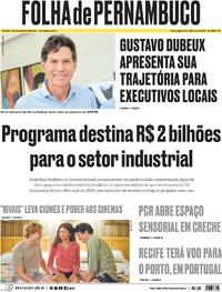 Capa do jornal Folha de Pernambuco 25/04/2024