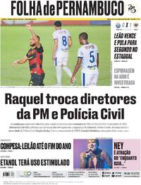 Capa do jornal Folha de Pernambuco 26/01/2024