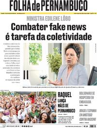 Capa do jornal Folha de Pernambuco 26/03/2024