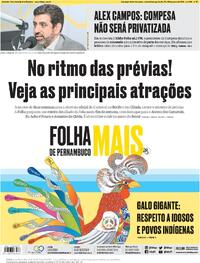 Capa do jornal Folha de Pernambuco 27/01/2024