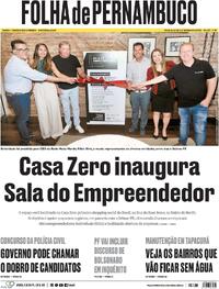 Capa do jornal Folha de Pernambuco 27/02/2024