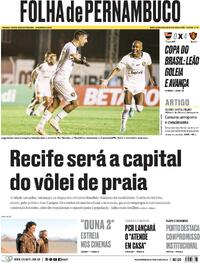 Capa do jornal Folha de Pernambuco 29/02/2024