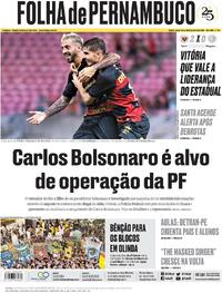 Capa do jornal Folha de Pernambuco 30/01/2024