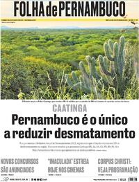 Capa do jornal Folha de Pernambuco 30/05/2024