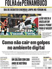 Capa do jornal Folha de Pernambuco 01/09/2025