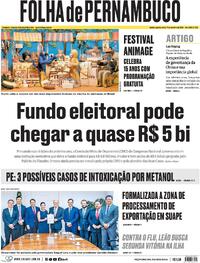 Capa do jornal Folha de Pernambuco 01/10/2025