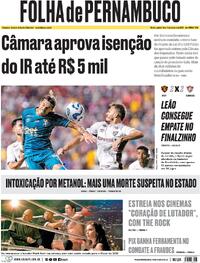 Capa do jornal Folha de Pernambuco 02/10/2025