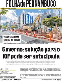 Capa do jornal Folha de Pernambuco 03/06/2025