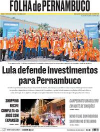 Capa do jornal Folha de Pernambuco 03/12/2025