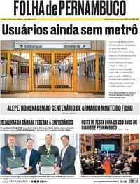 Capa do jornal Folha de Pernambuco 04/11/2025