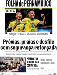 Capa do jornal Folha de Pernambuco 05/09/2025