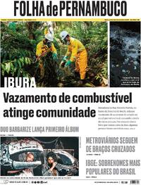 Capa do jornal Folha de Pernambuco 05/11/2025