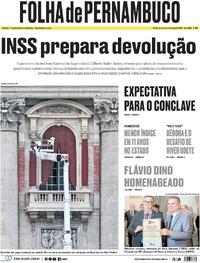 Capa do jornal Folha de Pernambuco 06/05/2025