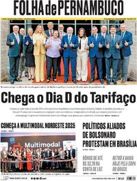 Capa do jornal Folha de Pernambuco 06/08/2025