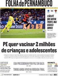 Capa do jornal Folha de Pernambuco 06/10/2025