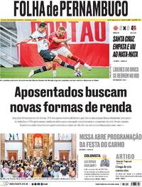 Capa do jornal Folha de Pernambuco 07/07/2025
