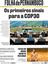 Capa do jornal Folha de Pernambuco 07/11/2025