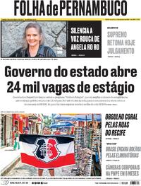 Capa do jornal Folha de Pernambuco 09/09/2025