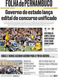Capa do jornal Folha de Pernambuco 09/10/2025