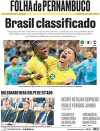 Capa do jornal Folha de Pernambuco 11/06/2025