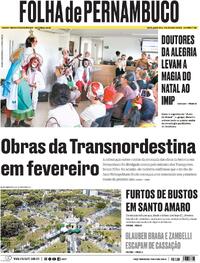 Capa do jornal Folha de Pernambuco 11/12/2025