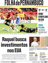 Capa do jornal Folha de Pernambuco 12/05/2025