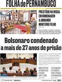 Capa do jornal Folha de Pernambuco 12/09/2025