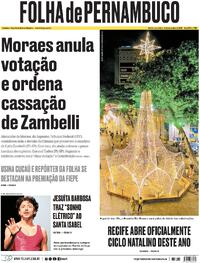 Capa do jornal Folha de Pernambuco 12/12/2025