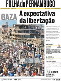 Capa do jornal Folha de Pernambuco 13/10/2025