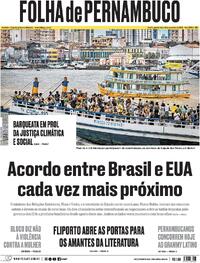 Capa do jornal Folha de Pernambuco 13/11/2025