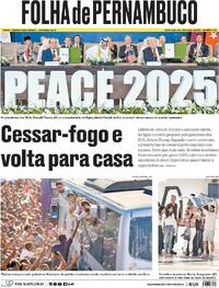 Capa do jornal Folha de Pernambuco 14/10/2025