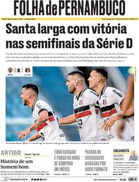 Capa do jornal Folha de Pernambuco 15/09/2025