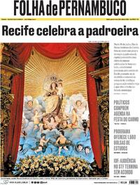 Capa do jornal Folha de Pernambuco 16/07/2025
