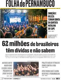 Capa do jornal Folha de Pernambuco 16/12/2025