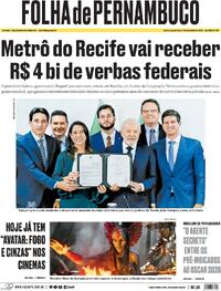 Capa do jornal Folha de Pernambuco 17/12/2025