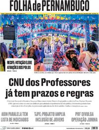 Capa do jornal Folha de Pernambuco 18/06/2025