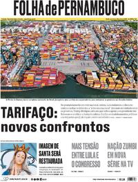 Capa do jornal Folha de Pernambuco 18/07/2025