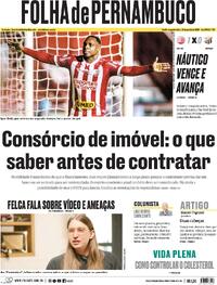 Capa do jornal Folha de Pernambuco 18/08/2025