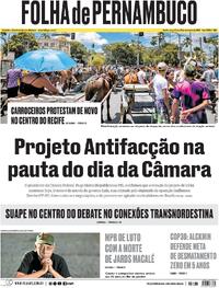Capa do jornal Folha de Pernambuco 18/11/2025