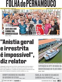 Capa do jornal Folha de Pernambuco 19/09/2025