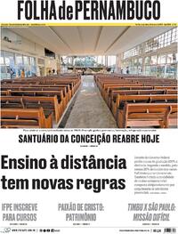 Capa do jornal Folha de Pernambuco 20/05/2025