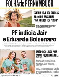 Capa do jornal Folha de Pernambuco 21/08/2025