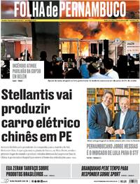 Capa do jornal Folha de Pernambuco 21/11/2025